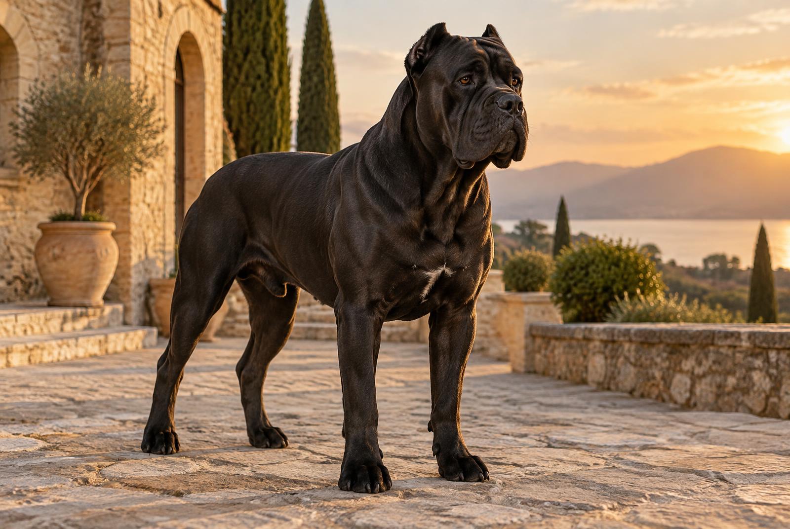 Cane Corso adulto en una propiedad