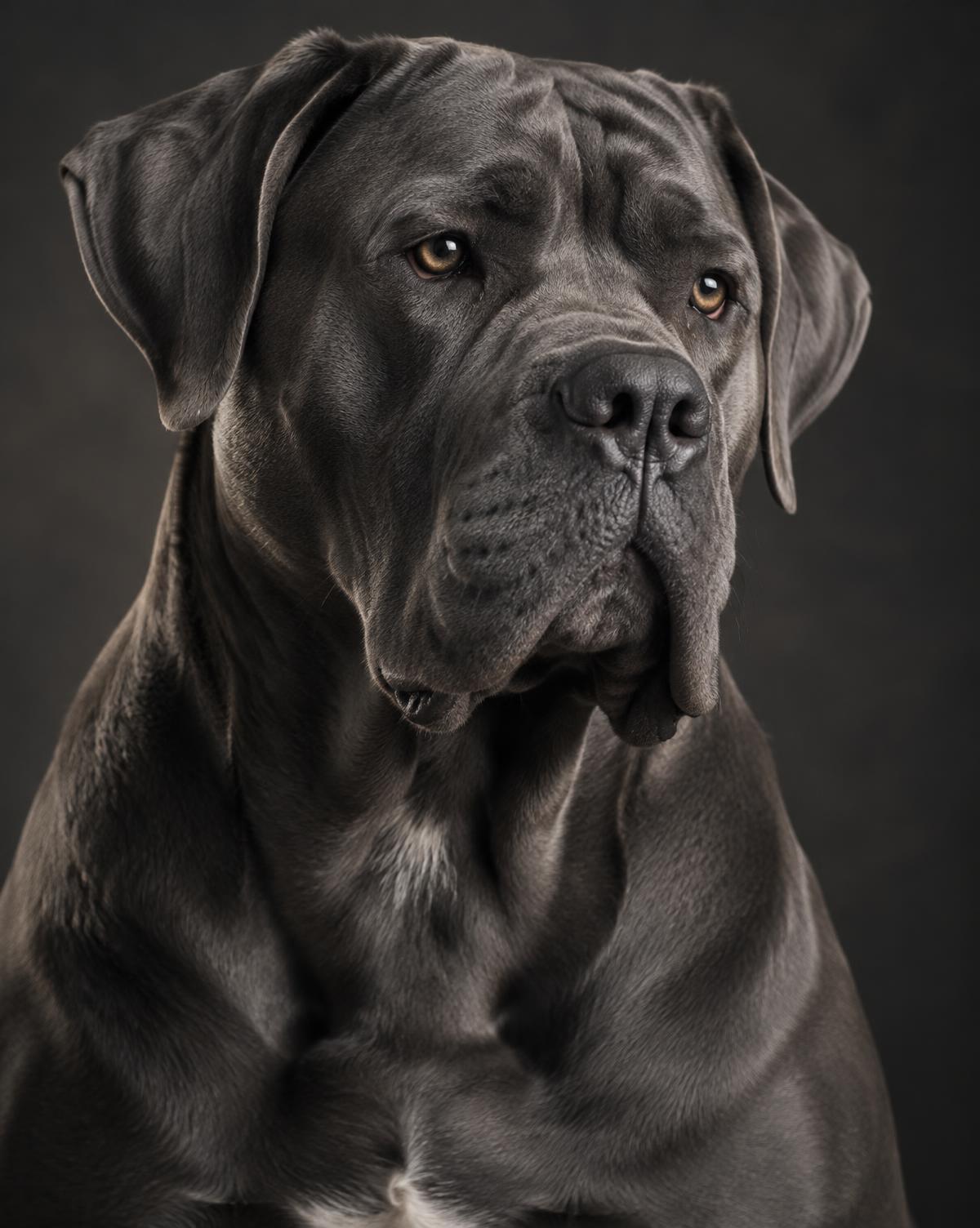 Retrato de un Cane Corso adulto