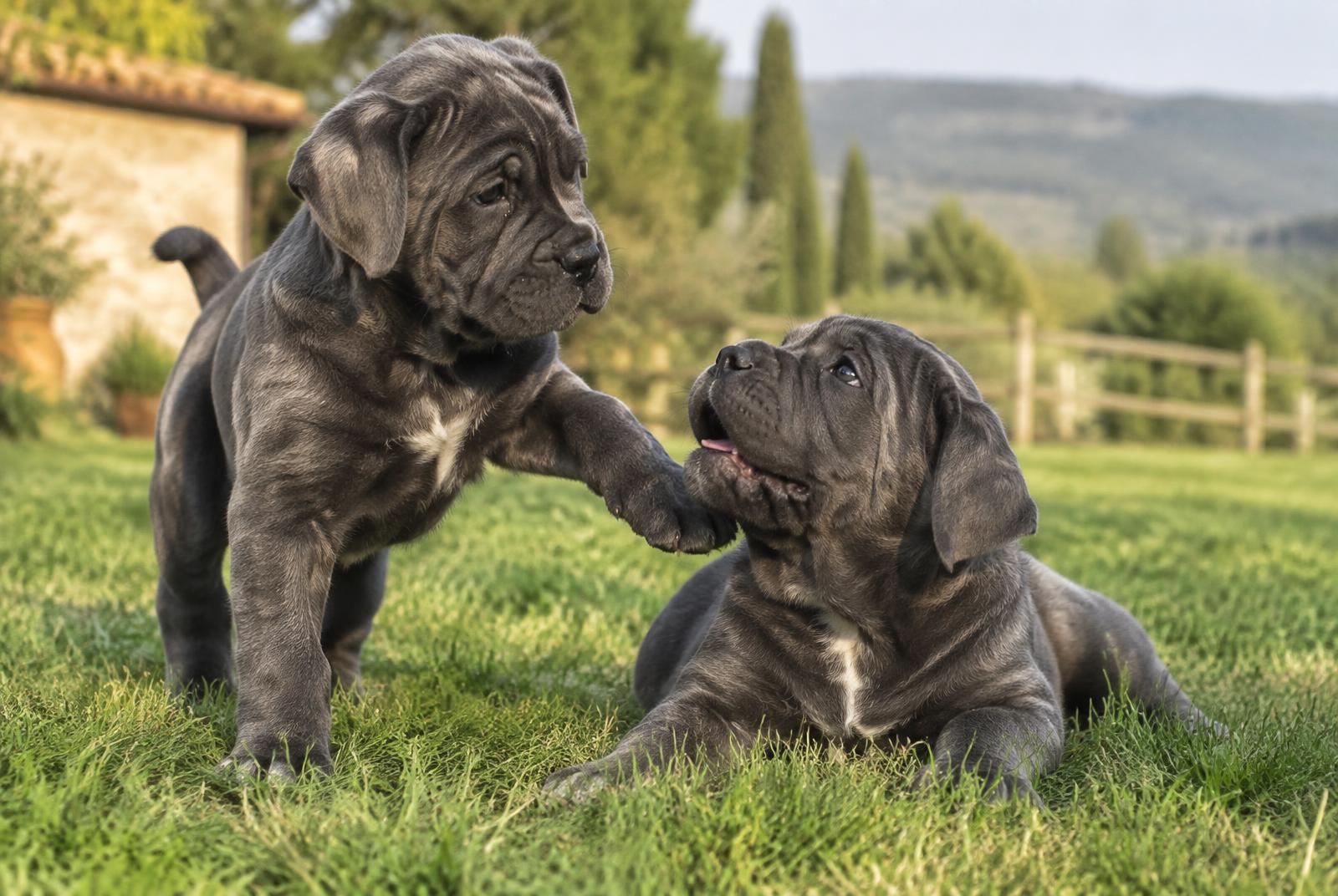 Cachorros Cane Corso socializando